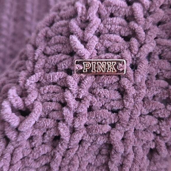 PINK Victorias Secret Medium Cozy Mauve Turtleneck Sweater oversized chunky lady - Picture 7 of 16